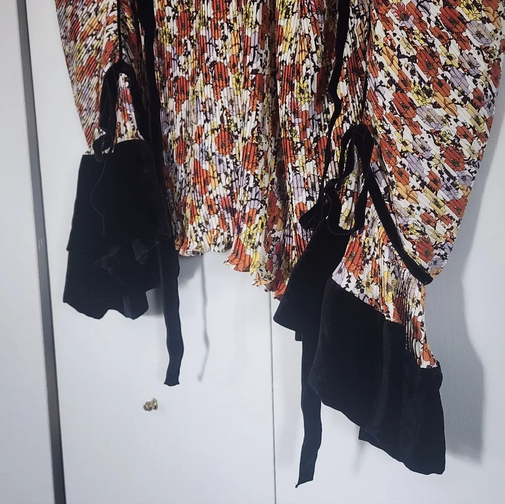 Tory Burch Runway Orange, Yellow and Purple Floral Dress Fabric